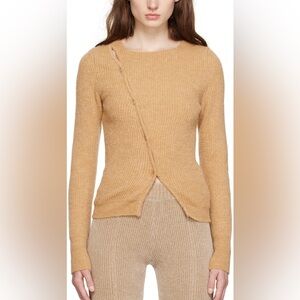 NWT JACQUEMUS Beige Le Papier 'La Maille Pau' Cardigan in XS